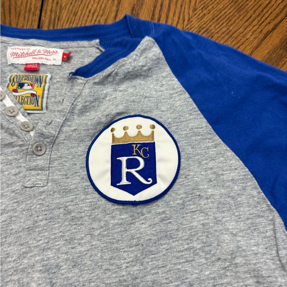 Mitchell & Ness KC Royals Blue and Gray Long Sleeve Tee - Picture 3 of 5